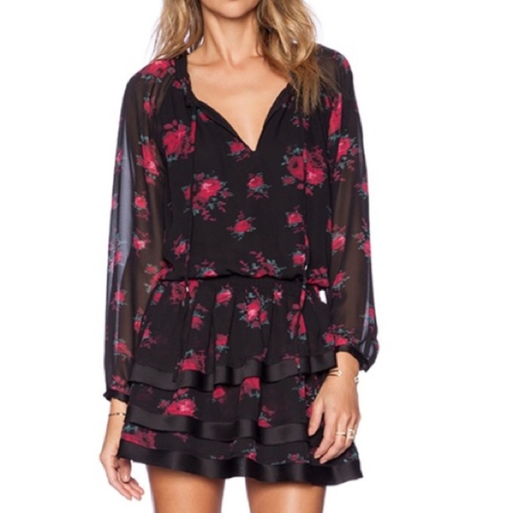 Sam Edelman Black & Red Floral Dress